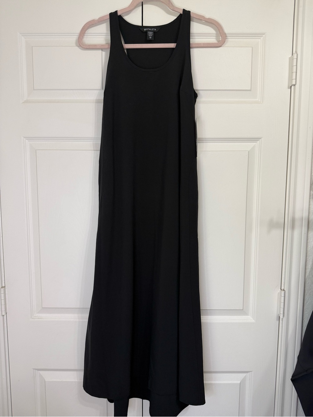 NWT Athleta Presidio Traveler Maxi Dress XS Black Featherweight Travel Pockets